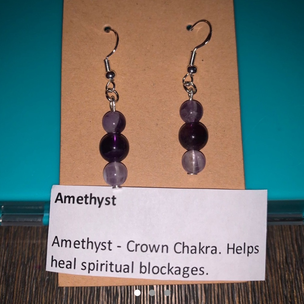 Amethyst chakra earrings